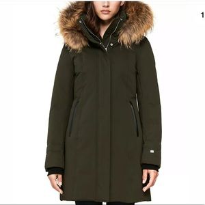 NWT down feather winter coat jacket with real fur